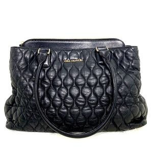 Vera Bradley Quilted Black Emma Tote Bag - Work, School, Large Purse - Used Cond